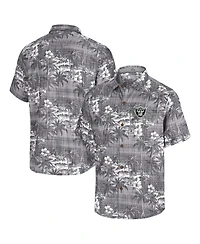 Tommy Bahama Men's Black Las Vegas Raiders Coconut Point Isla Palmetta Camp Button-Up Shirt
