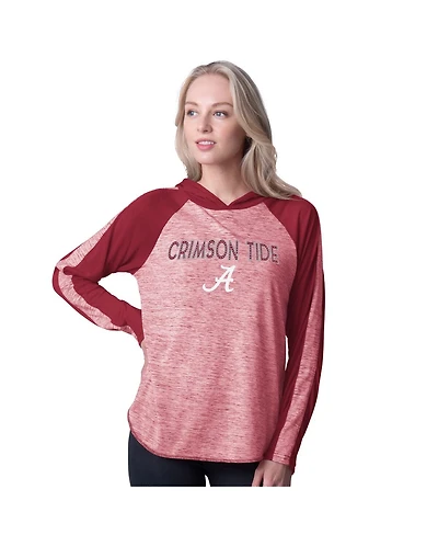 G-iii 4Her by Carl Banks Women's Crimson Alabama Crimson Tide Underdog Bling Raglan Long Sleeve Hoodie T-Shirt