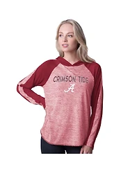 G-iii 4Her by Carl Banks Women's Crimson Alabama Crimson Tide Underdog Bling Raglan Long Sleeve Hoodie T-Shirt