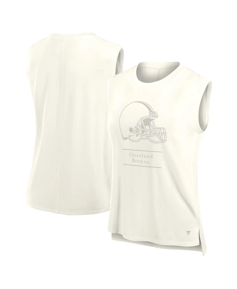 Fanatics Women's Cream Cleveland Browns Studio Embrace Tank Top