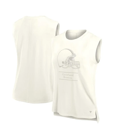 Fanatics Women's Cream Cleveland Browns Studio Embrace Tank Top