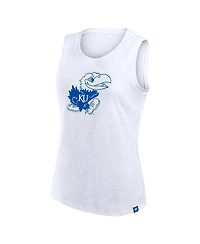Fanatics Women's White Kansas Jayhawks Activate Slub Tank Top