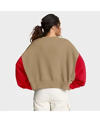 Nike Women's Tan Kansas City Chiefs Oversized Rewind Pullover Sweatshirt