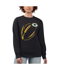 G-iii 4Her by Carl Banks Women's Green Bay Packers Football Logo Graphic Fleece Tri-Blend Pullover Sweatshirt