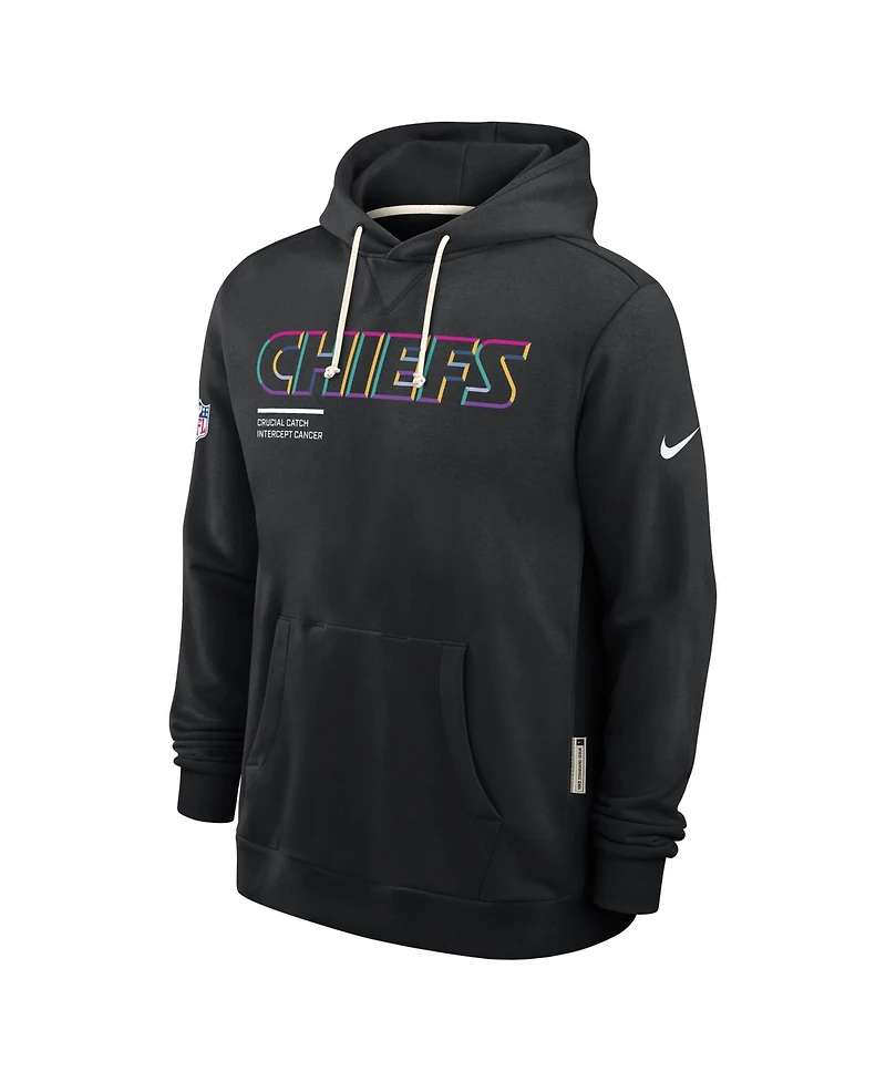 Nike Men's Black Kansas City Chiefs 2025 Nfl Crucial Catch Sideline Standard Issue Dri-fit Hoodie