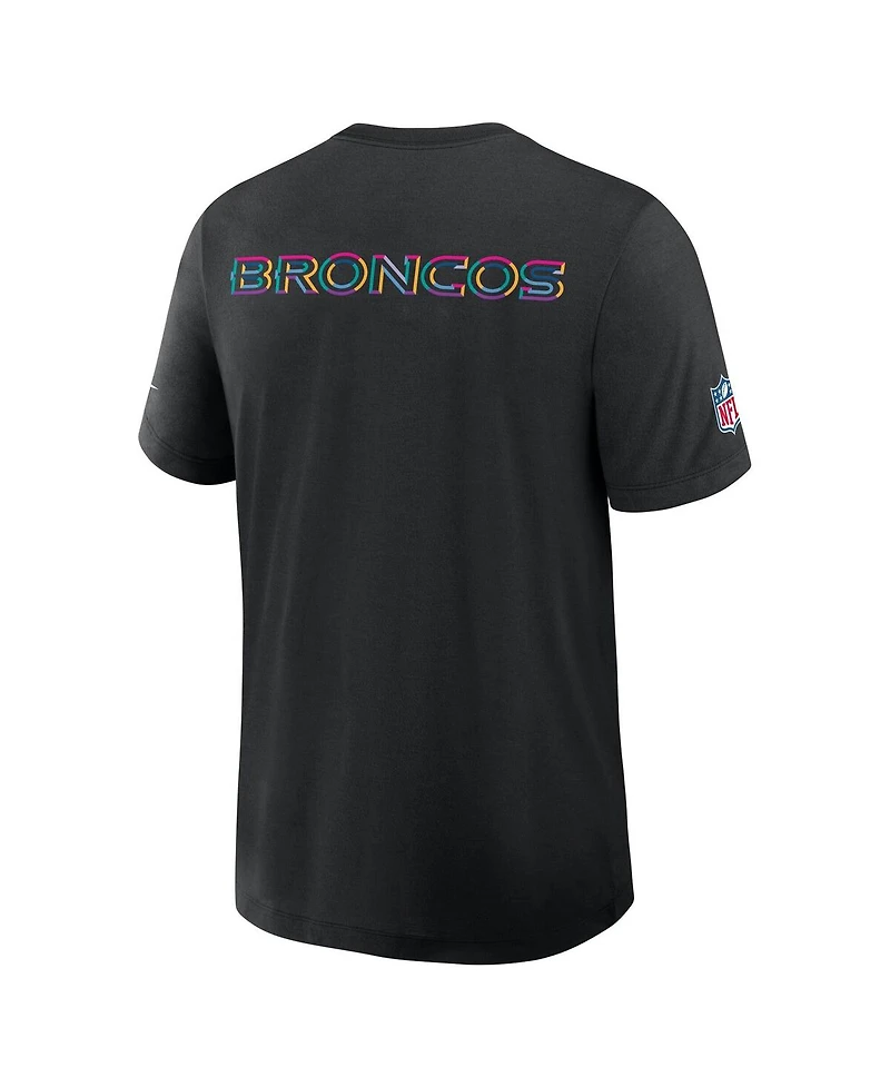 Nike Men's Black Denver Broncos 2025 Nfl Crucial Catch Tri-Blend Dri-fit T-Shirt