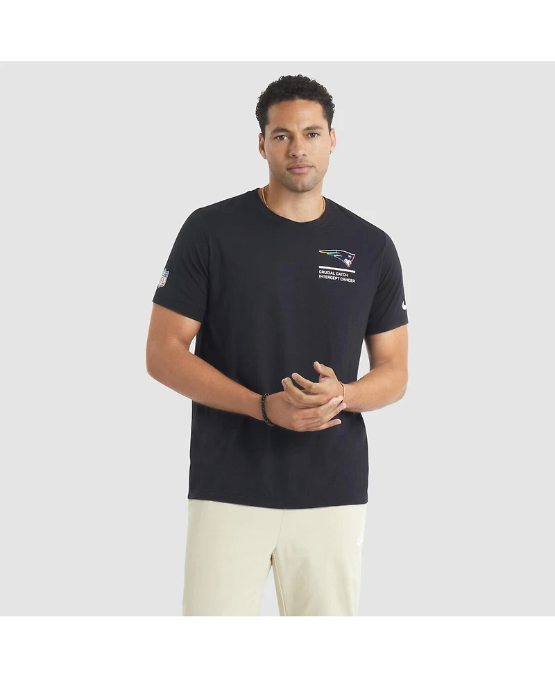 Nike Men's Black New England Patriots 2025 Nfl Crucial Catch Tri-Blend Dri-fit T-Shirt