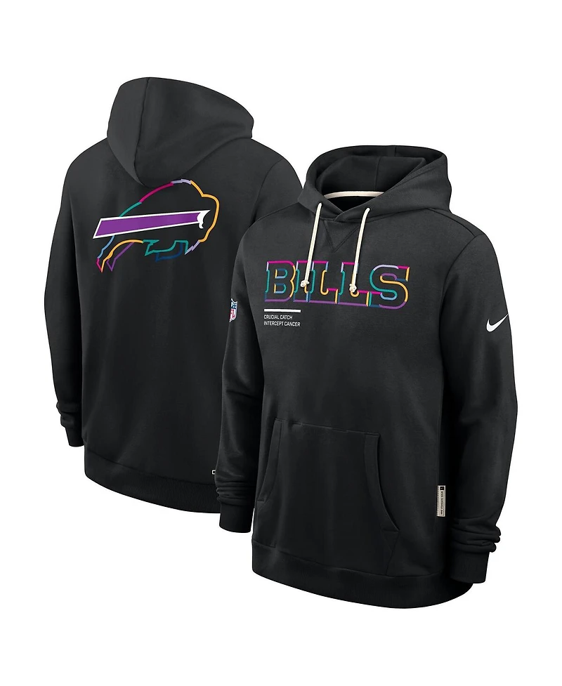 Nike Men's Black Buffalo Bills 2025 Nfl Crucial Catch Sideline Standard Issue Dri-fit Hoodie