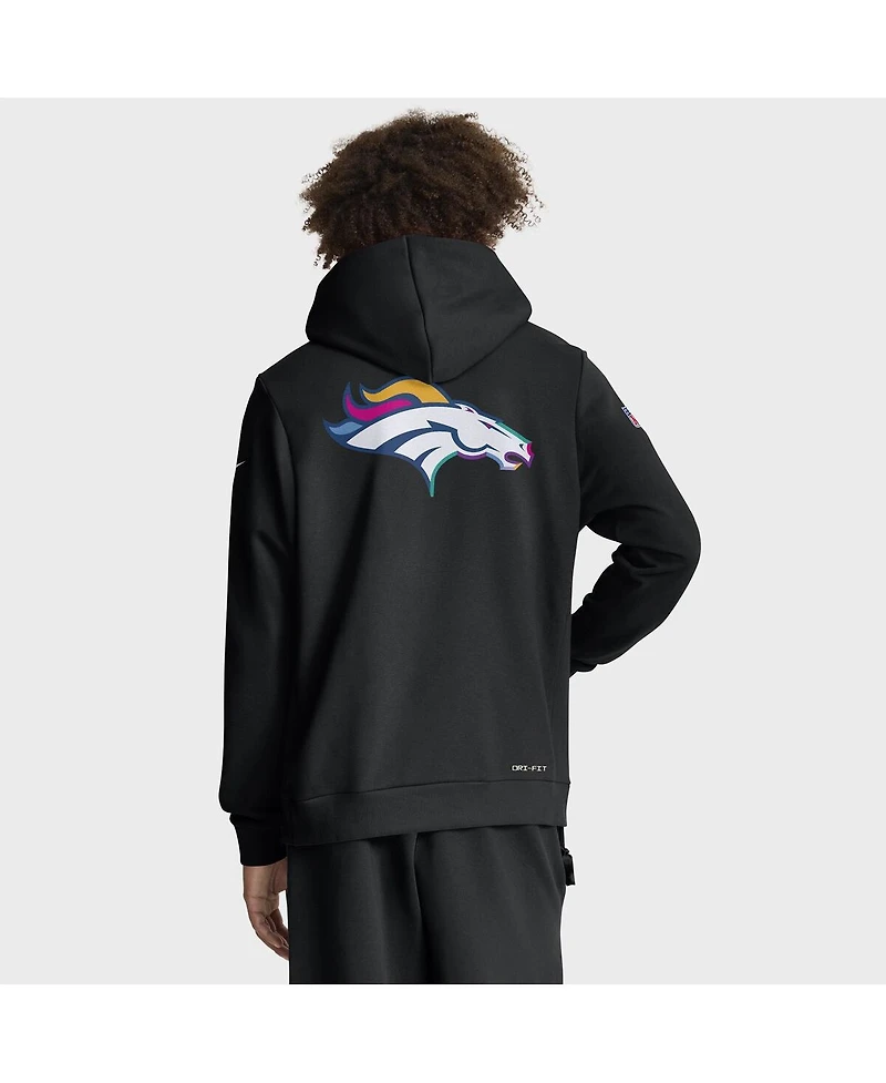 Nike Men's Black Denver Broncos 2025 Nfl Crucial Catch Sideline Standard Issue Dri-fit Hoodie