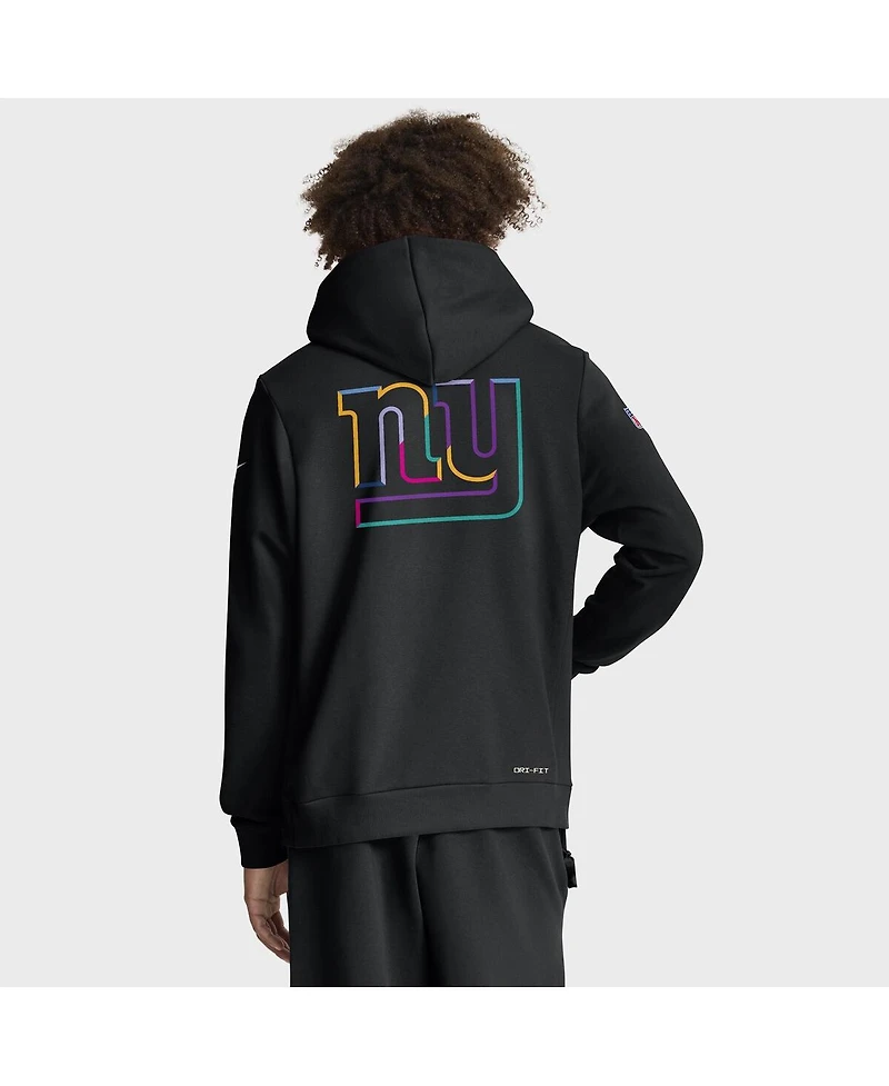 Nike Men's Black New York Giants 2025 Nfl Crucial Catch Sideline Standard Issue Dri-fit Hoodie