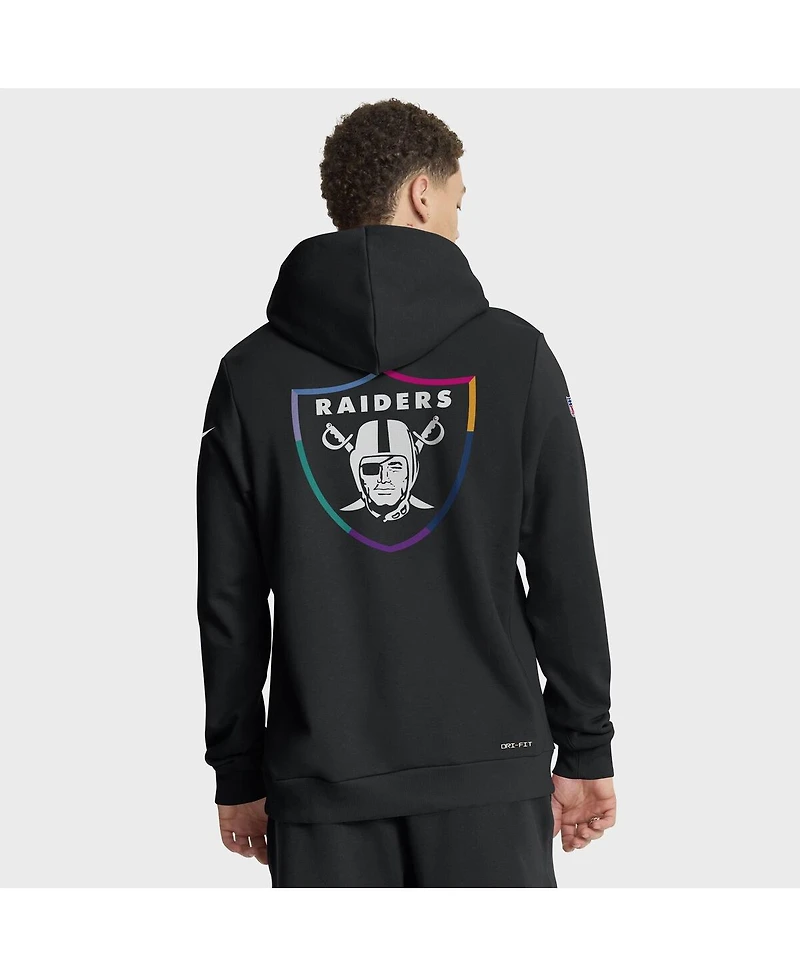 Nike Men's Black Las Vegas Raiders 2025 Nfl Crucial Catch Sideline Standard Issue Dri-fit Hoodie