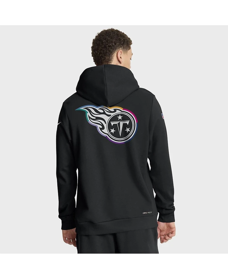 Nike Men's Black Tennessee Titans 2025 Nfl Crucial Catch Sideline Standard Issue Dri-fit Hoodie