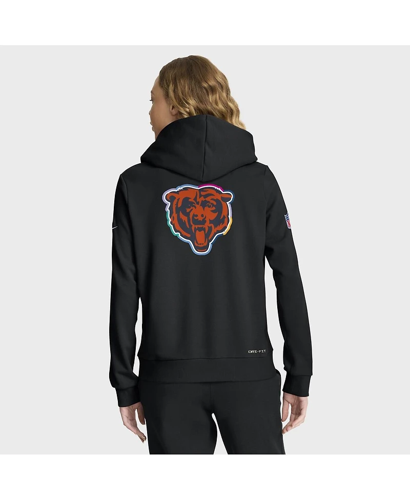 Nike Women's Black Chicago Bears 2025 Nfl Crucial Catch Sideline Standard Issue Dri-fit Hoodie