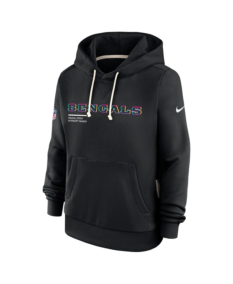 Nike Women's Black Cincinnati Bengals 2025 Nfl Crucial Catch Sideline Standard Issue Dri-fit Hoodie