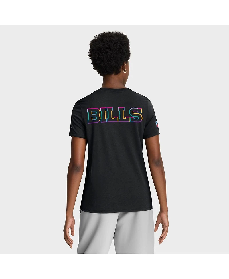 Nike Women's Black Buffalo Bills 2025 Nfl Crucial Catch Tri-Blend Dri-fit T-Shirt