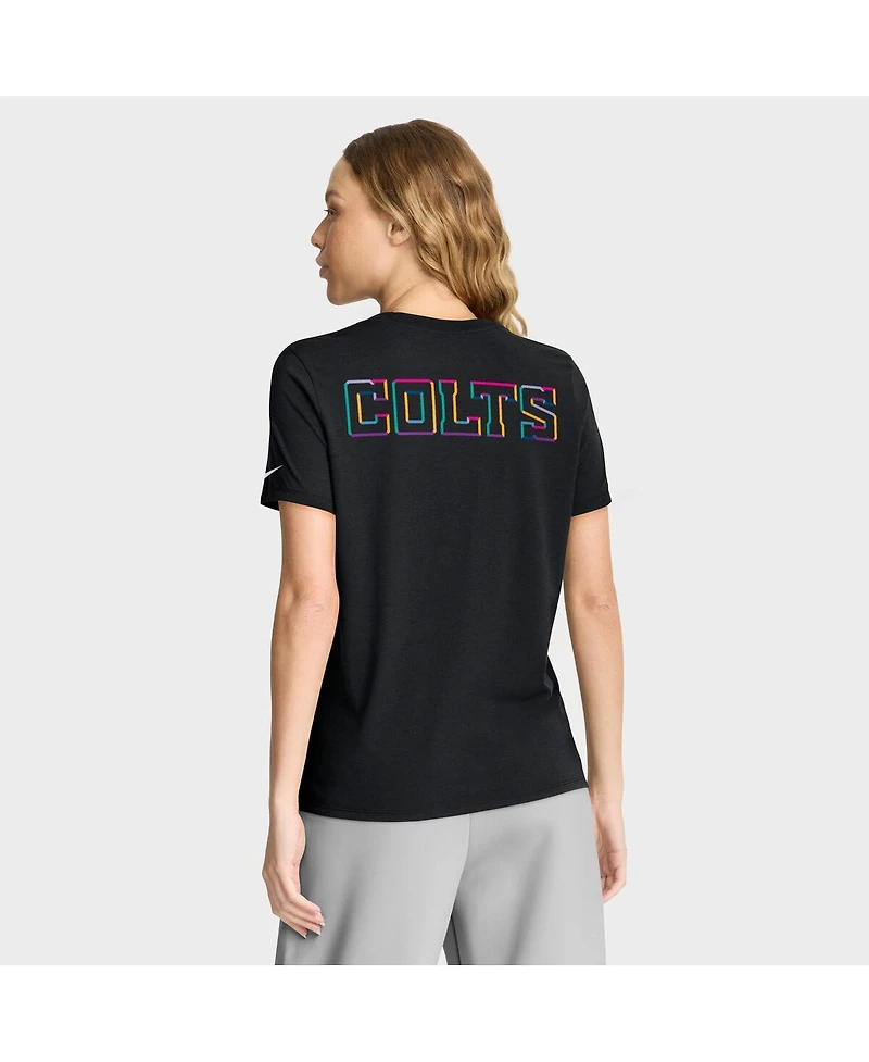 Nike Women's Black Indianapolis Colts 2025 Nfl Crucial Catch Tri-Blend Dri-fit T-Shirt
