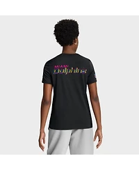 Nike Women's Black Miami Dolphins 2025 Nfl Crucial Catch Tri-Blend Dri-fit T-Shirt