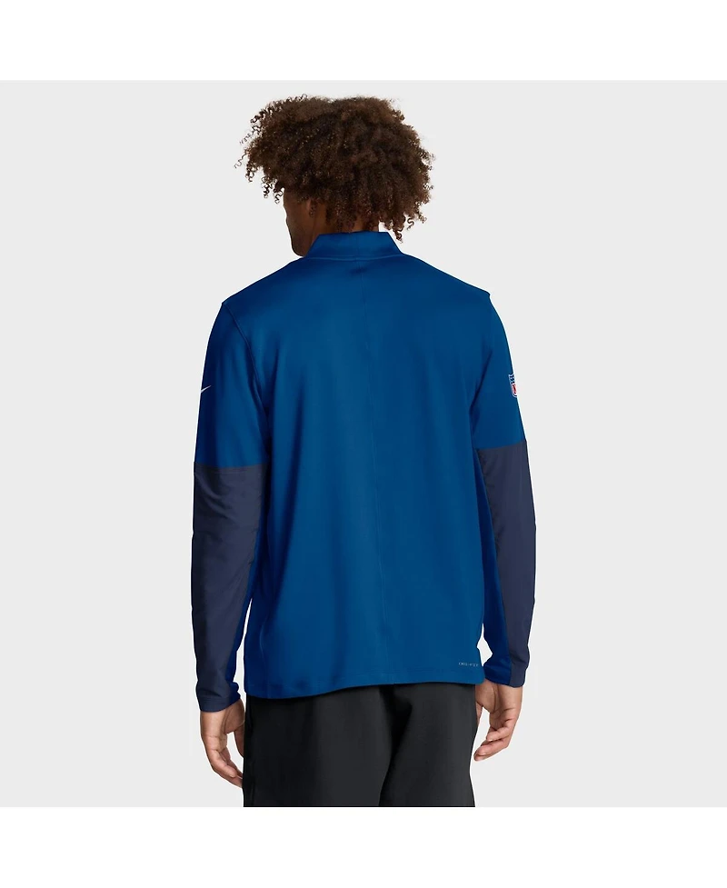 Nike Men's Royal Indianapolis Colts Sideline Dri-fit Half-Zip Pullover Sweatshirt