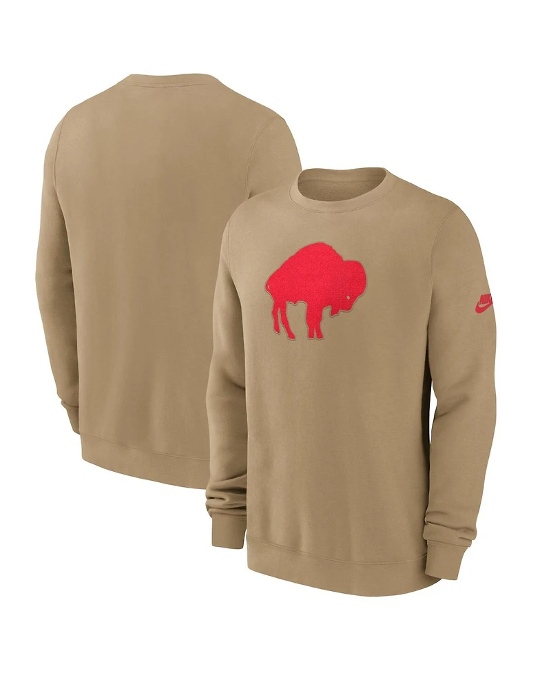Nike Men's Tan Buffalo Bills Swing Pass Rewind Club Pullover Sweatshirt