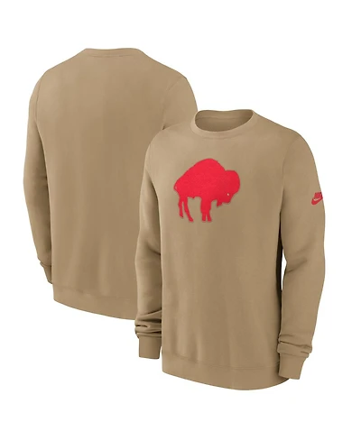 Nike Men's Tan Buffalo Bills Swing Pass Rewind Club Pullover Sweatshirt