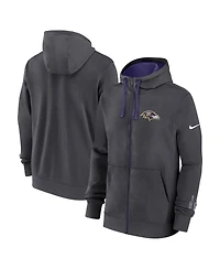 Nike Men's Anthracite Baltimore Ravens Primetime Club Full-Zip Hoodie