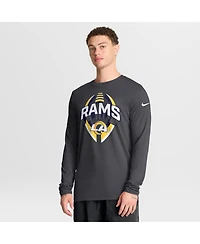 Nike Men's Anthracite Los Angeles Rams Primetime Legend Icon Performance Long Sleeve T-Shirt