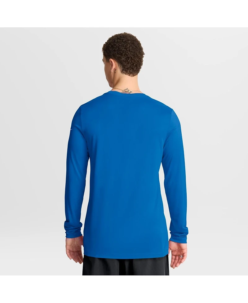 Nike Men's Blue Detroit Lions Primetime Legend Icon Performance Long Sleeve T-Shirt