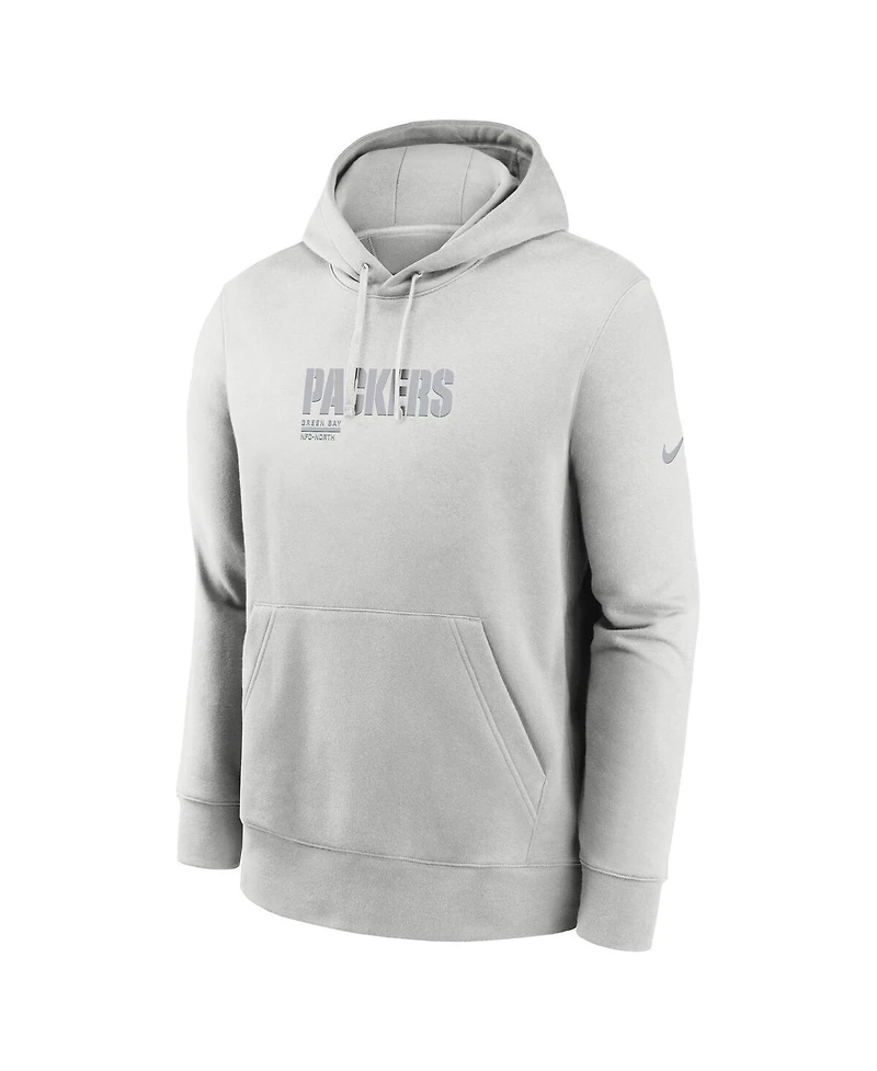 Nike Men's Gray Green Bay Packers Edge Pack French Terry Club Pullover Hoodie
