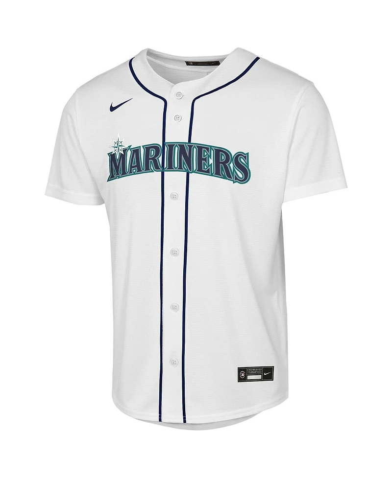 Nike Big Boys and Girls Cal Raleigh White Seattle Mariners Home Replica Jersey