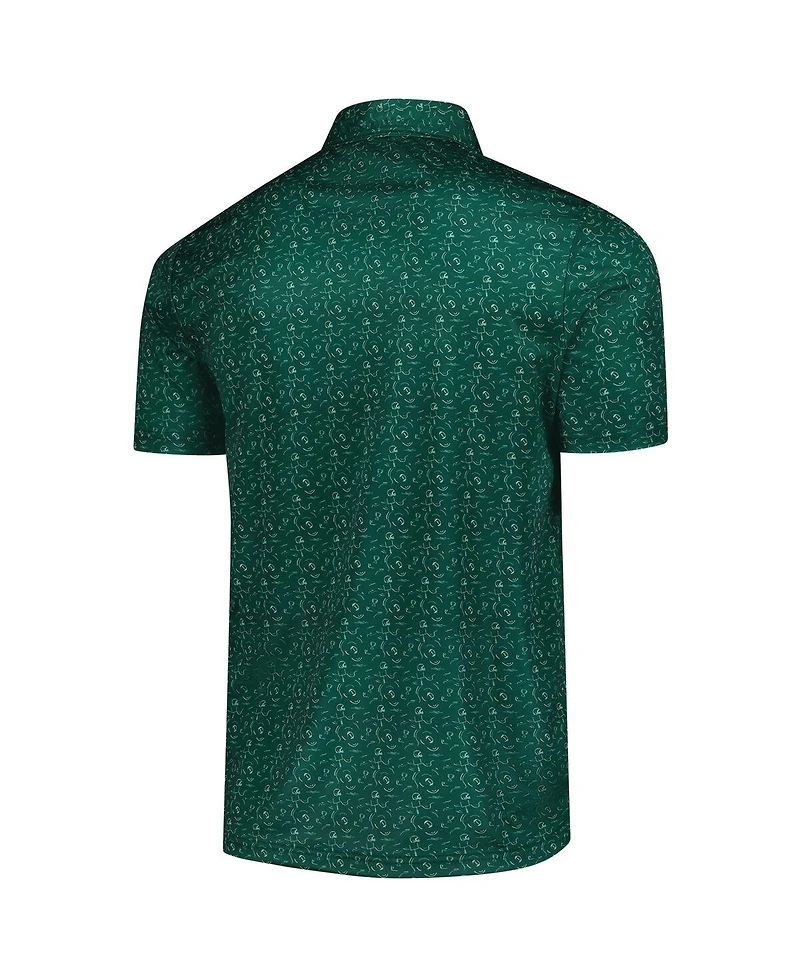 Colosseum Men's Green Michigan State Spartans Football Print Polo Shirt
