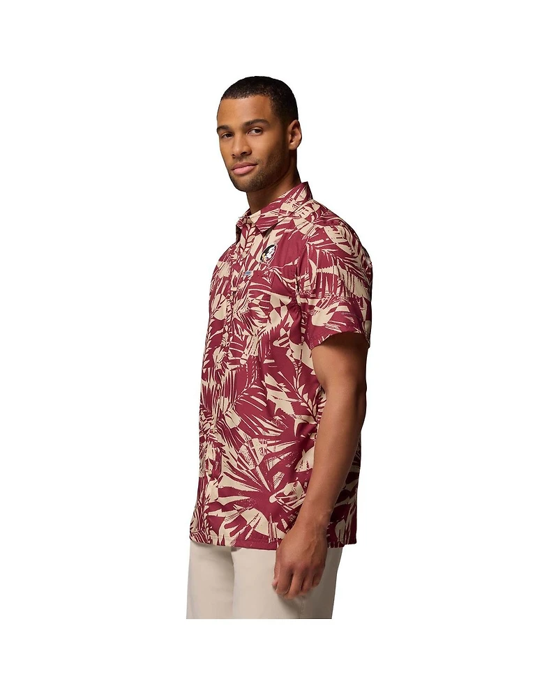 Columbia Men's Garnet Florida State Seminoles Super Slack Tide Omni-Wick Button-Up Shirt
