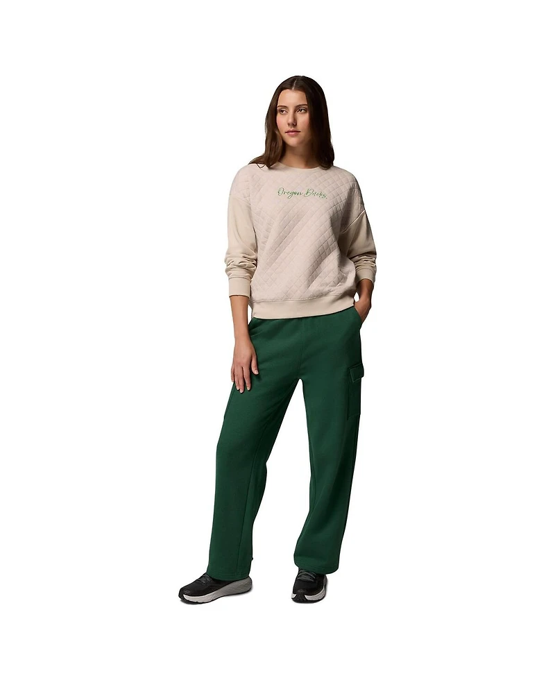 Columbia Women's Beige Oregon Ducks Collegiate Hart Mountain Quilted Sweatshirt