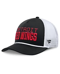 Fanatics Men's Black/White Detroit Red Wings Heritage Dutch A-Frame Trucker Adjustable Hat