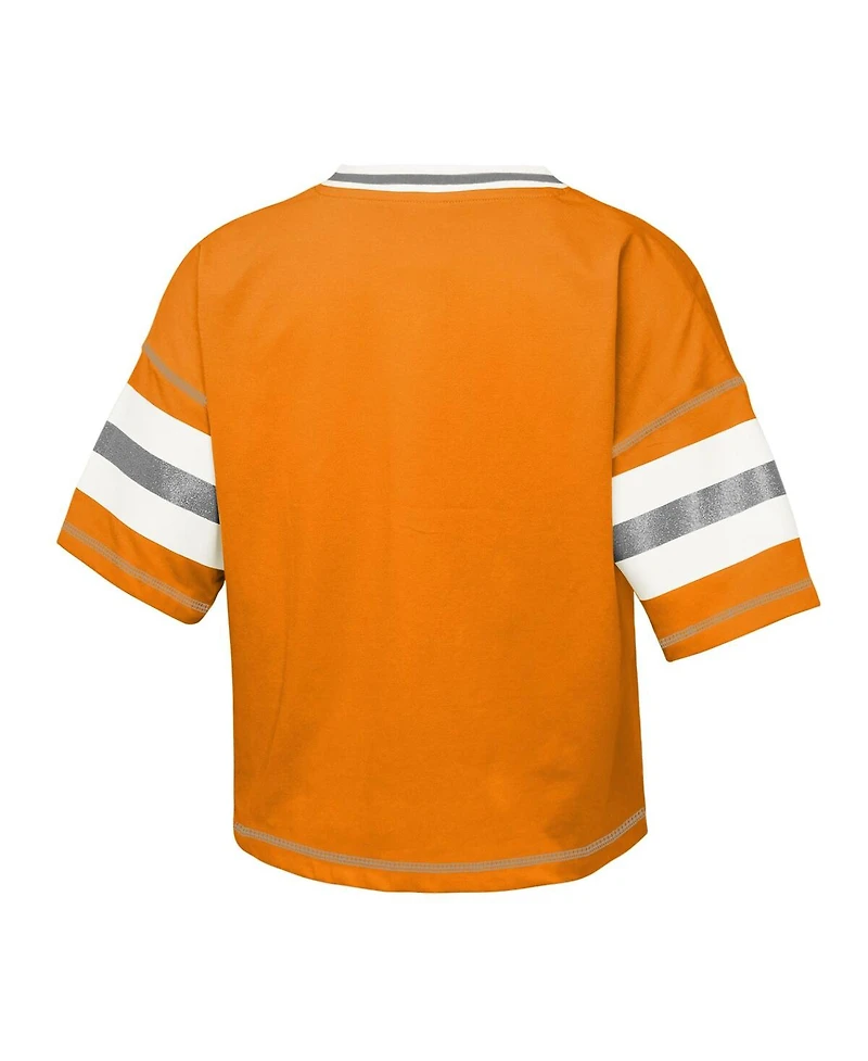Outerstuff Big Girls Tennessee Orange Volunteers Gridiron Jersey V-Neck T-Shirt