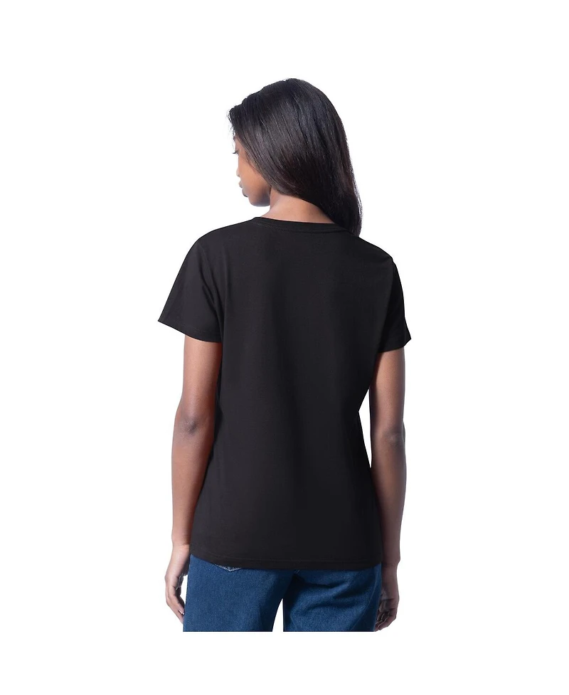 G-iii 4Her by Carl Banks Women's Black Ryan Blaney Cheer Dance V-Neck T-Shirt