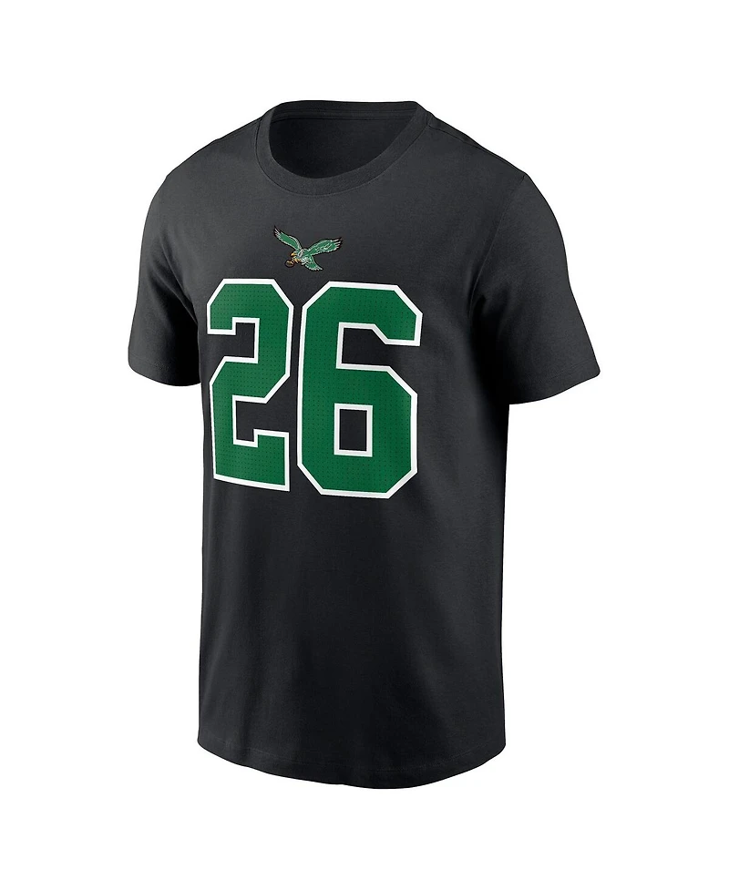 Nike Men's Saquon Barkley Black Philadelphia Eagles Player Name Number T-Shirt