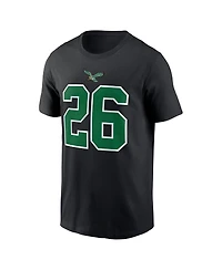 Nike Men's Saquon Barkley Black Philadelphia Eagles Player Name Number T-Shirt