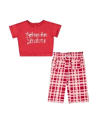 Colosseum Baby Boys and Girls 2-Piece Scarlet Nebraska Huskers Sky Castle T-Shirt Pants Set