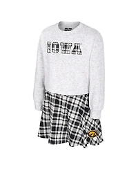 Colosseum Big Girls 2-Piece Gray Iowa Hawkeyes Marceline Plaid Skirt and Top Set