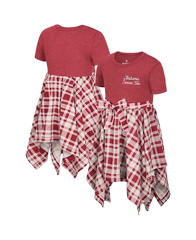 Colosseum Girls Toddler Crimson Alabama Tide Marceline Plaid Dress