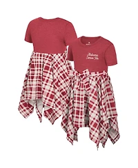 Colosseum Girls Toddler Crimson Alabama Tide Marceline Plaid Dress