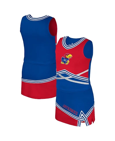 Colosseum Big Girls 2-Piece Royal Kansas Jayhawks Lollipop Park Cheer Set