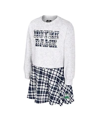 Colosseum Big Girls 2-Piece Gray Notre Dame Fighting Irish Marceline Plaid Skirt and Top Set
