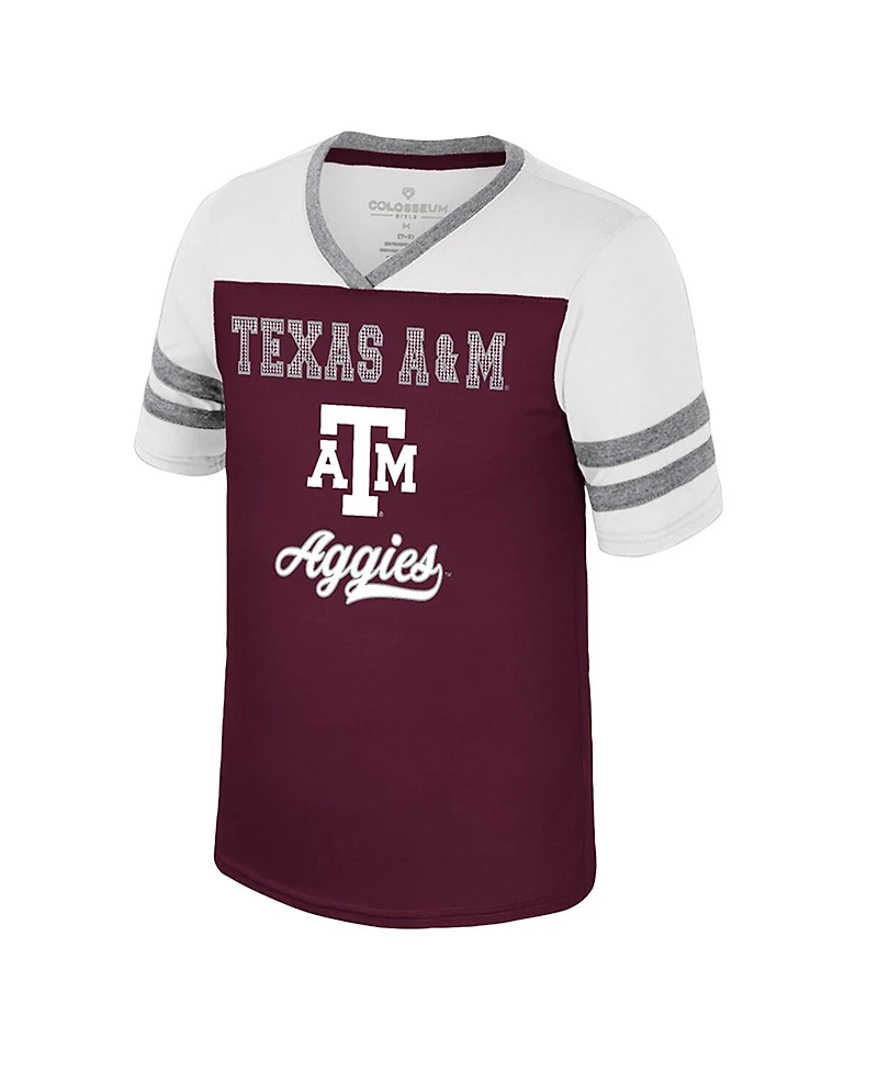 Colosseum Big Girls Maroon Texas A&M Aggies Princess Bubblegum Bling T-Shirt