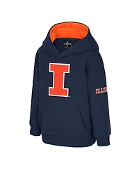 Colosseum Toddler Navy Illinois Fighting Illini Big Logo Volume Fleece Pullover Hoodie