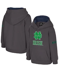 Colosseum Toddler Charcoal Notre Dame Fighting Irish Big Logo Volume Fleece Pullover Hoodie