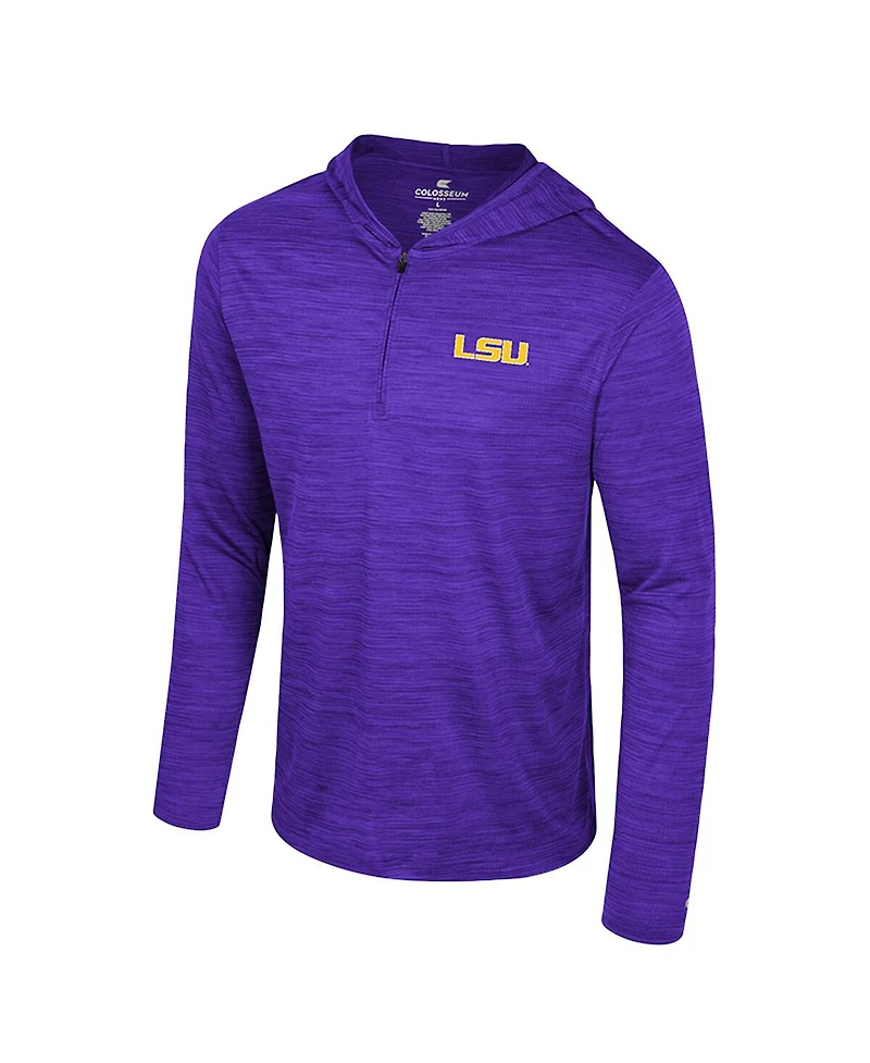 Colosseum Men's Purple Lsu Tigers Always Sunny Lightweight Quarter-Zip Hoodie