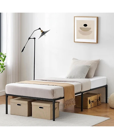 Metal Bed Frame, 14 Inch Simple Platform Bed Frame, Sturdy Heavy Duty Frame Bed Mattress Foundation, No Box Spring Needed, Easy Assembly, Twin Size