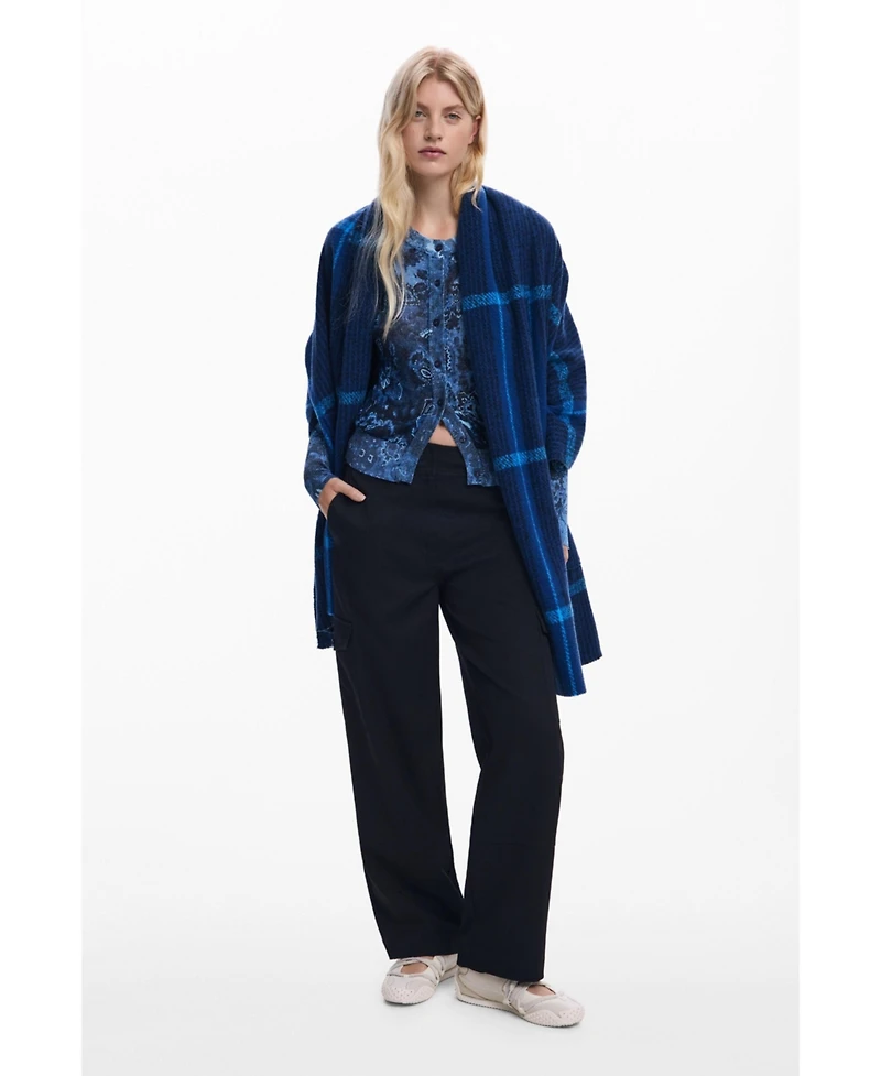 Desigual Women's Checkered cape scarf