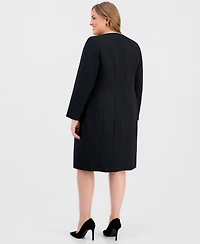 Kasper Plus Stretch Crepe Corded Topper Jacket